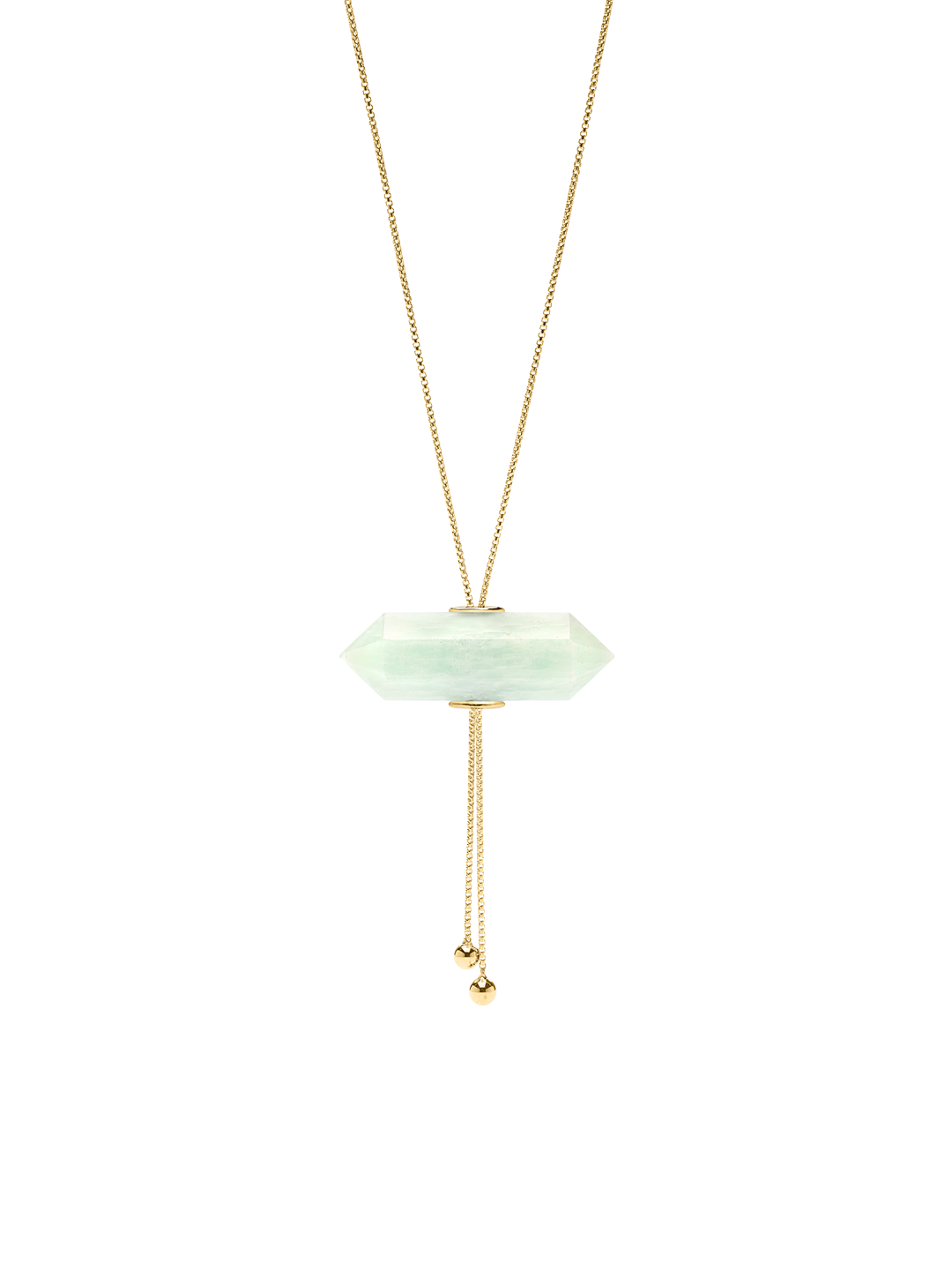 GLIDING CRYSTAL DOUBLE POINT NECKLACE 18K YELLOW GOLD