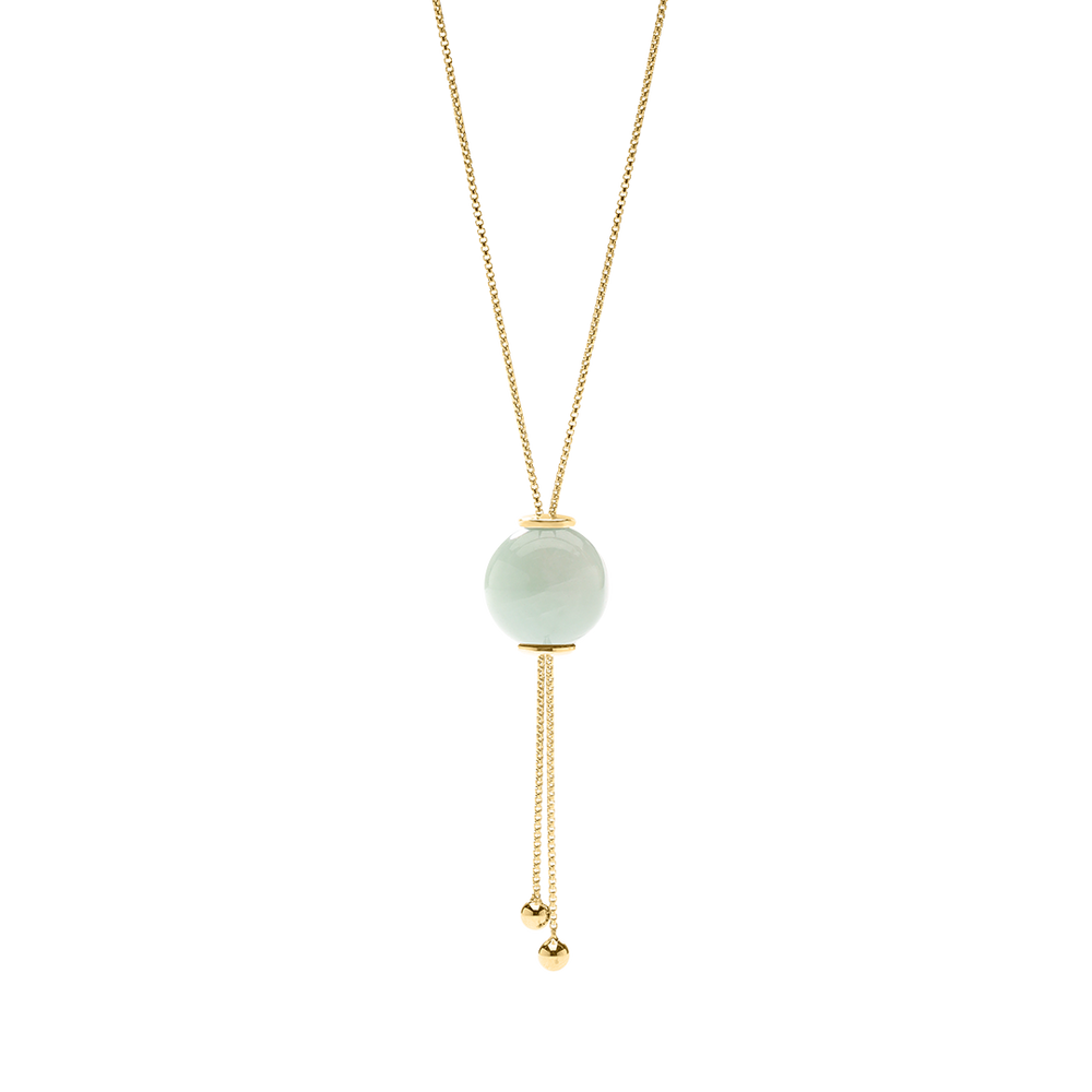 GLIDING CRYSTAL SPHERE NECKLACE 18K YELLOW GOLD