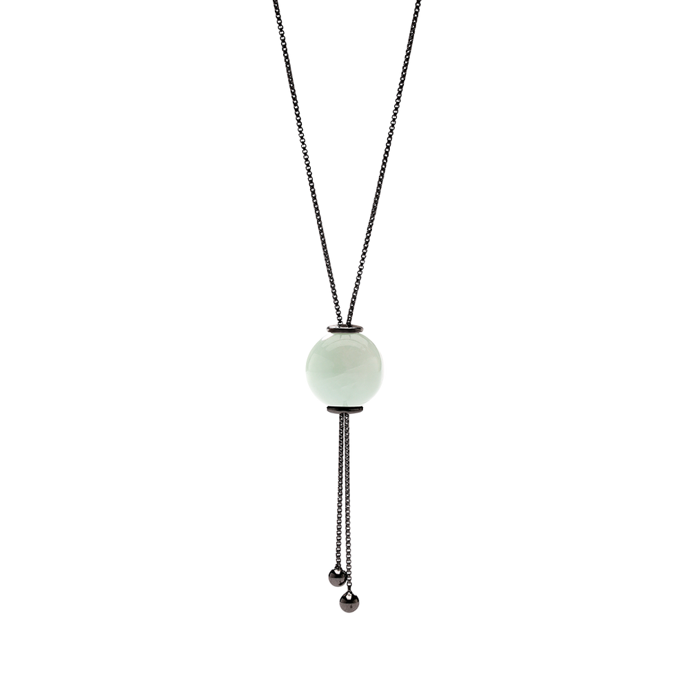 Gliding Crystal Necklace (Sphere) Black Rhodium